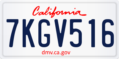 CA license plate 7KGV516