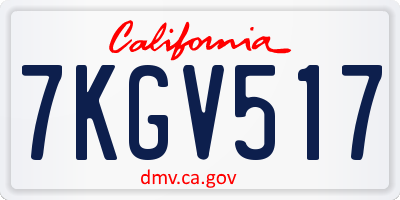 CA license plate 7KGV517