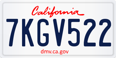 CA license plate 7KGV522