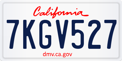 CA license plate 7KGV527