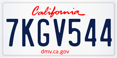 CA license plate 7KGV544