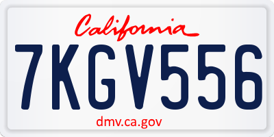 CA license plate 7KGV556