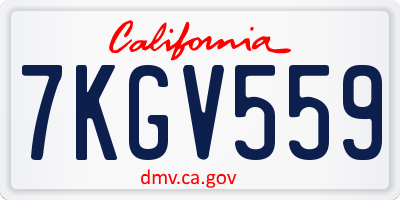 CA license plate 7KGV559