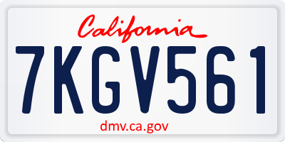 CA license plate 7KGV561