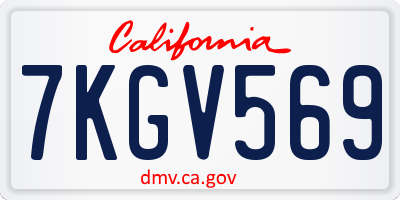 CA license plate 7KGV569