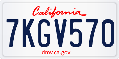 CA license plate 7KGV570
