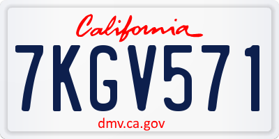 CA license plate 7KGV571