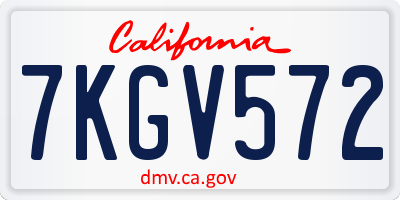 CA license plate 7KGV572
