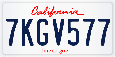 CA license plate 7KGV577