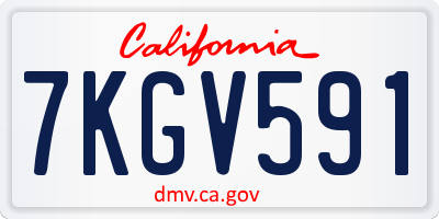 CA license plate 7KGV591
