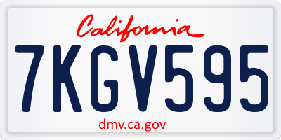 CA license plate 7KGV595