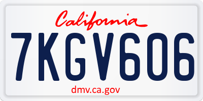 CA license plate 7KGV606