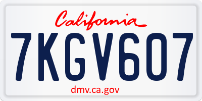 CA license plate 7KGV607