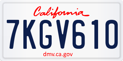 CA license plate 7KGV610