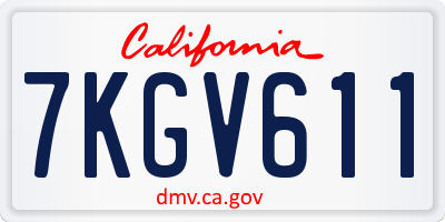 CA license plate 7KGV611