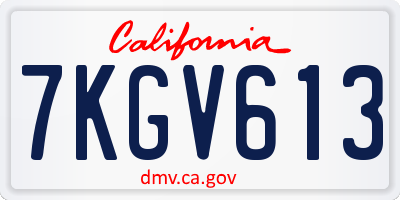 CA license plate 7KGV613