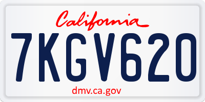 CA license plate 7KGV620