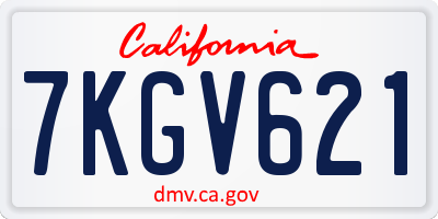CA license plate 7KGV621