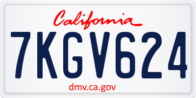 CA license plate 7KGV624