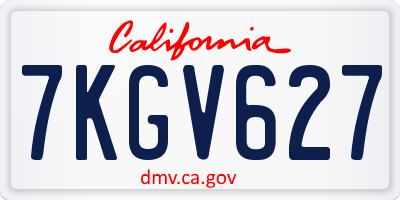 CA license plate 7KGV627