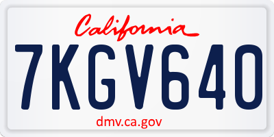 CA license plate 7KGV640