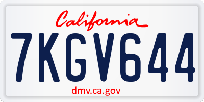 CA license plate 7KGV644
