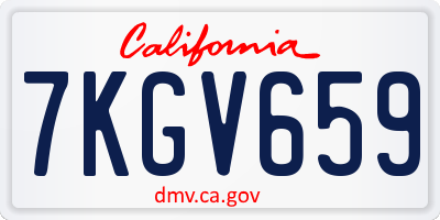 CA license plate 7KGV659