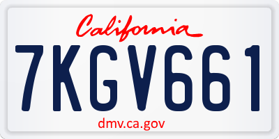 CA license plate 7KGV661