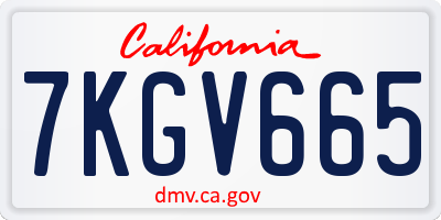 CA license plate 7KGV665