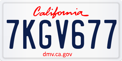 CA license plate 7KGV677