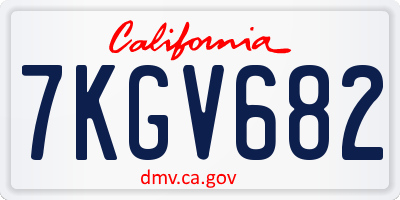 CA license plate 7KGV682