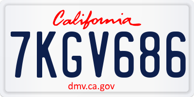 CA license plate 7KGV686