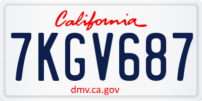 CA license plate 7KGV687