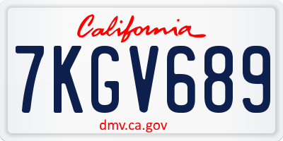 CA license plate 7KGV689