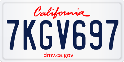 CA license plate 7KGV697