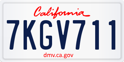 CA license plate 7KGV711