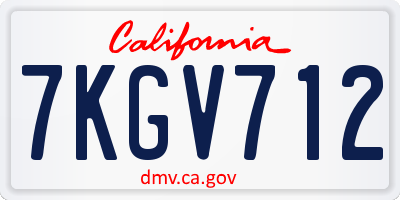 CA license plate 7KGV712