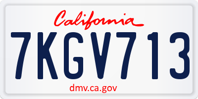 CA license plate 7KGV713