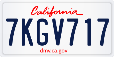CA license plate 7KGV717