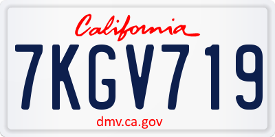 CA license plate 7KGV719
