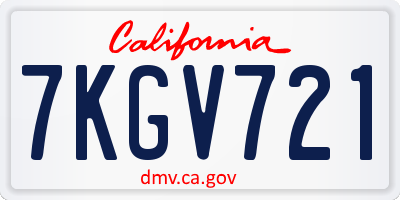 CA license plate 7KGV721