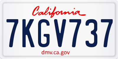 CA license plate 7KGV737