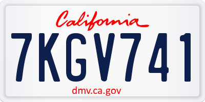 CA license plate 7KGV741