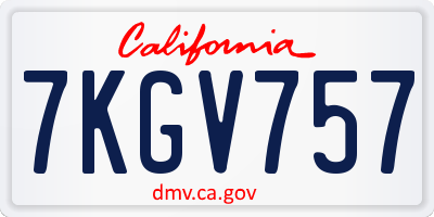 CA license plate 7KGV757