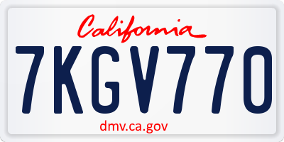 CA license plate 7KGV770