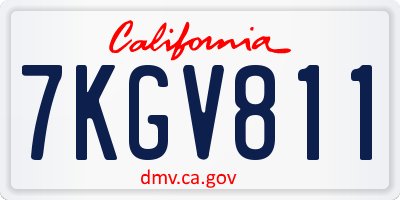 CA license plate 7KGV811