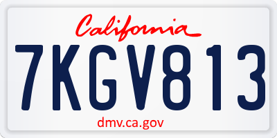 CA license plate 7KGV813