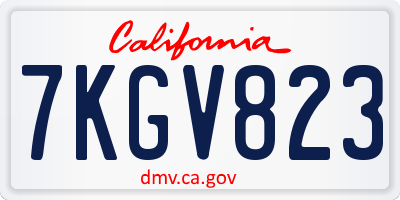 CA license plate 7KGV823