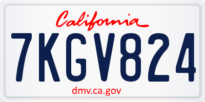 CA license plate 7KGV824