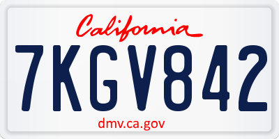 CA license plate 7KGV842
